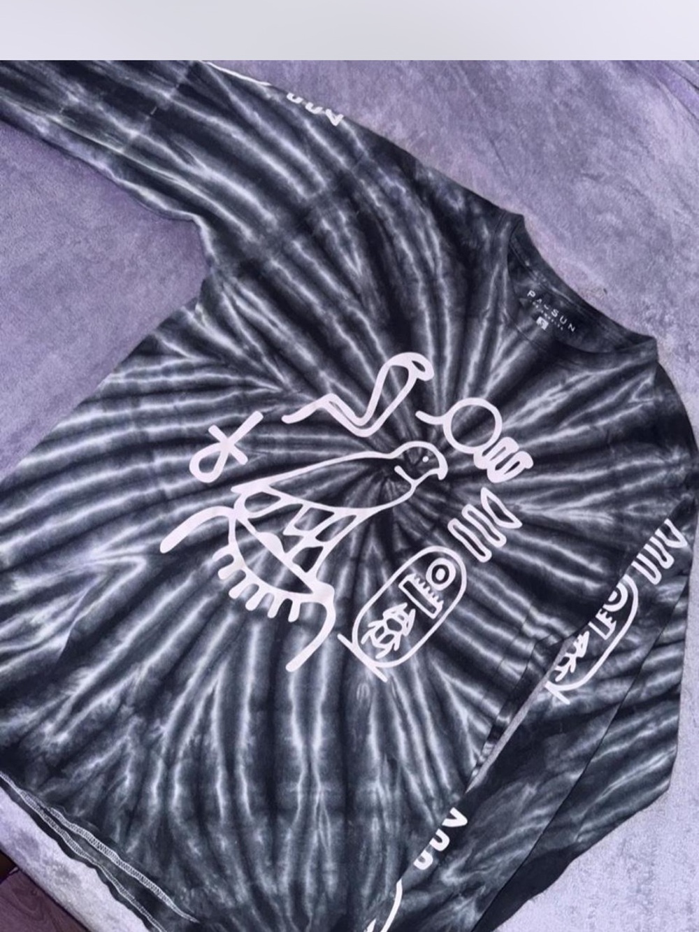 PacSun black tie-dye long sleeve shirt Size S